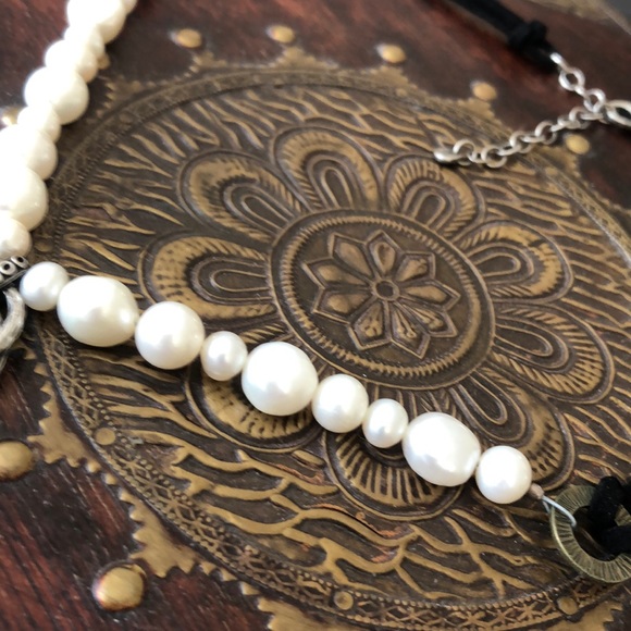 Silpada Faux Leather SS Brass Coin Necklace - Picture 4 of 8